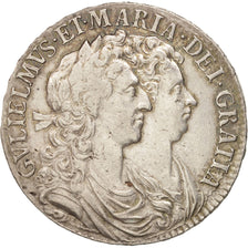 Great Britain, William and Mary, 1/2 Crown, 1689, EF(40-45), Silver, KM:472.1
