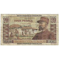 Saint-Pierre-et-Miquelon, 20 Francs, A.81, TB, KM:24