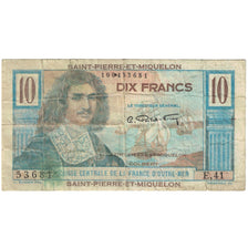Banknote, Saint Pierre and Miquelon, 10 Francs, 1950, KM:23, VG(8-10)