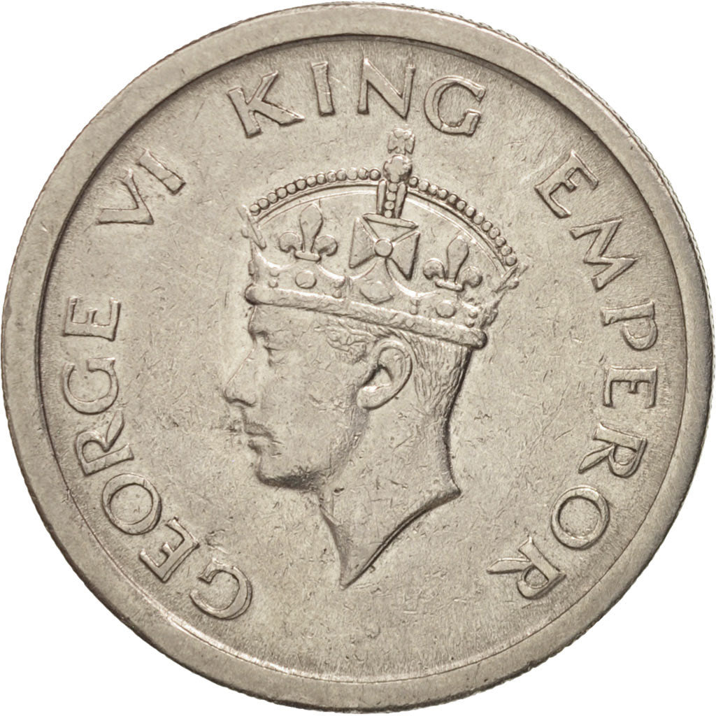 INDIA-BRITISH, George VI, Rupee, 1947, Mumbai, EF(40-45), Nickel, KM:559