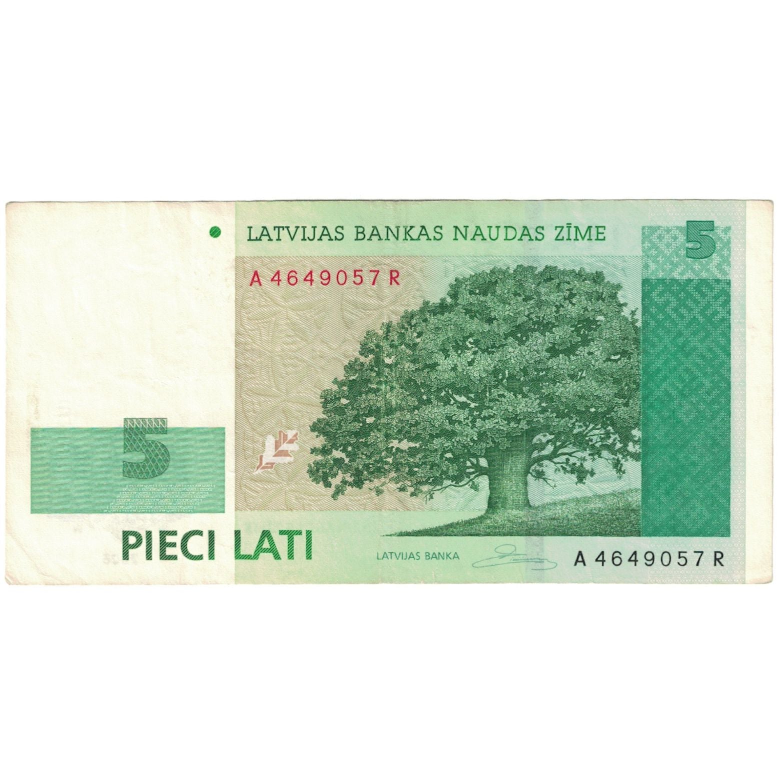 Banknote, Latvia, 5 Lati, 2006, KM:53a, VF(30-35)