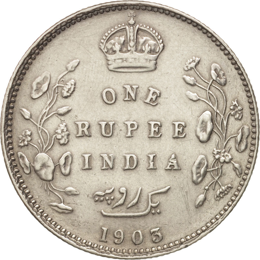 INDIA-BRITISH, Edward VII, Rupee, 1903, Calcutta, EF(40-45), Silver, KM:508