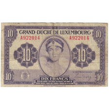 Banconote, Lussemburgo, 10 Francs, 1944, KM:44a, MB+