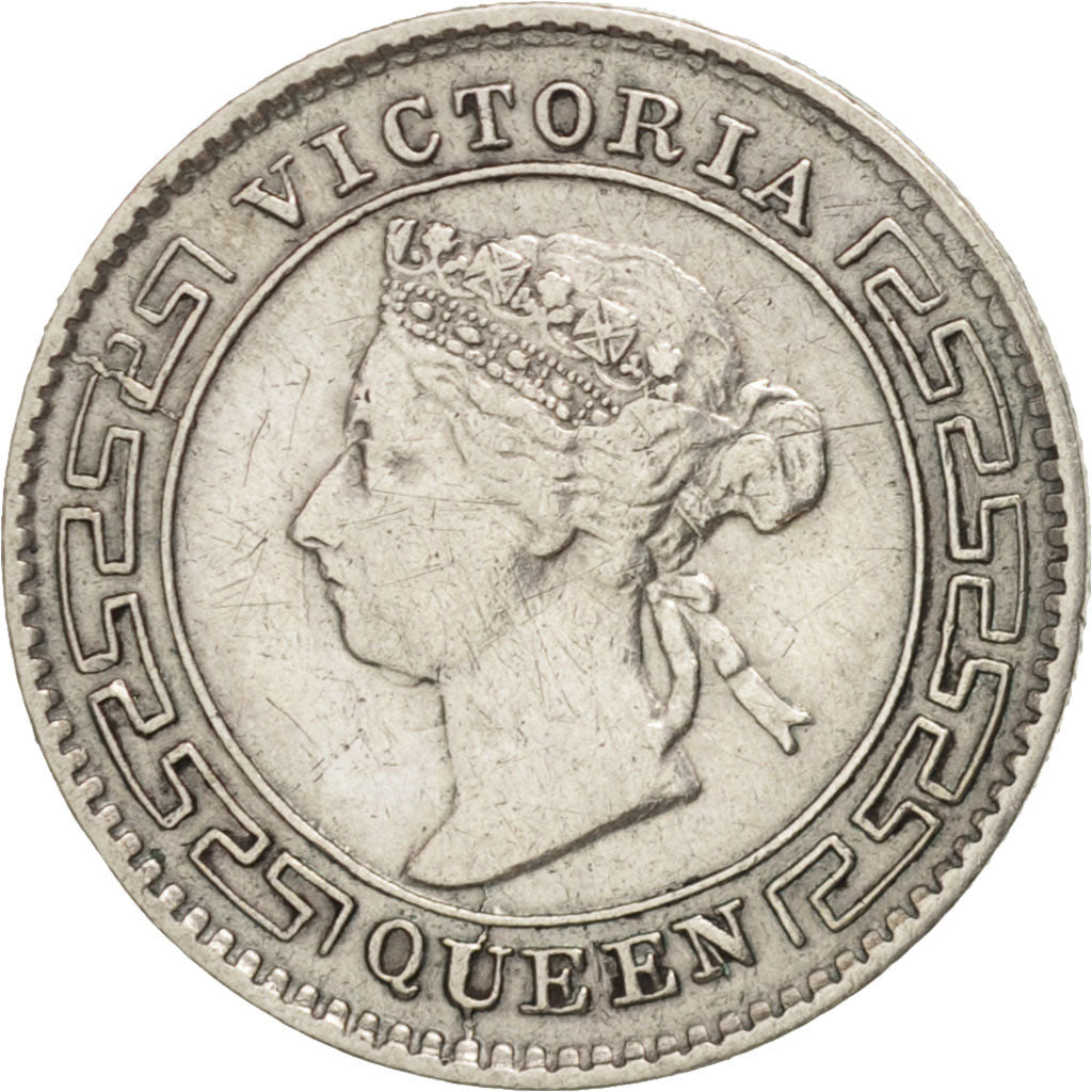 Ceylon, Victoria, 10 Cents, 1893, EF(40-45), Silver, KM:94