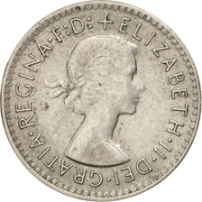 Australia, Elizabeth II, Threepence, 1957, Melbourne, EF(40-45), Silver, KM:57