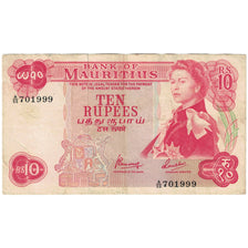 Banknote, Mauritius, 10 Rupees, Undated (1967), KM:31c, EF(40-45)