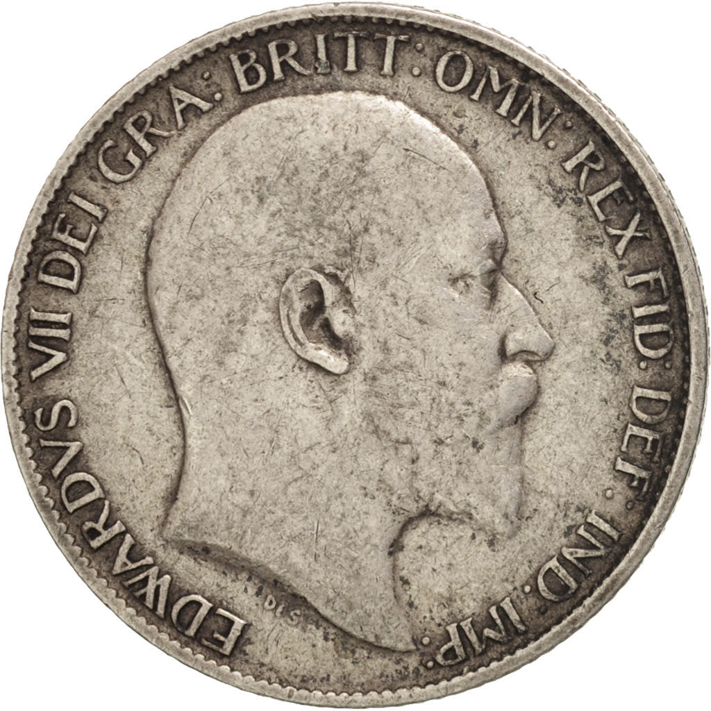 Coin, Great Britain, Edward VII, 6 Pence, 1910, EF(40-45), Silver, KM:799