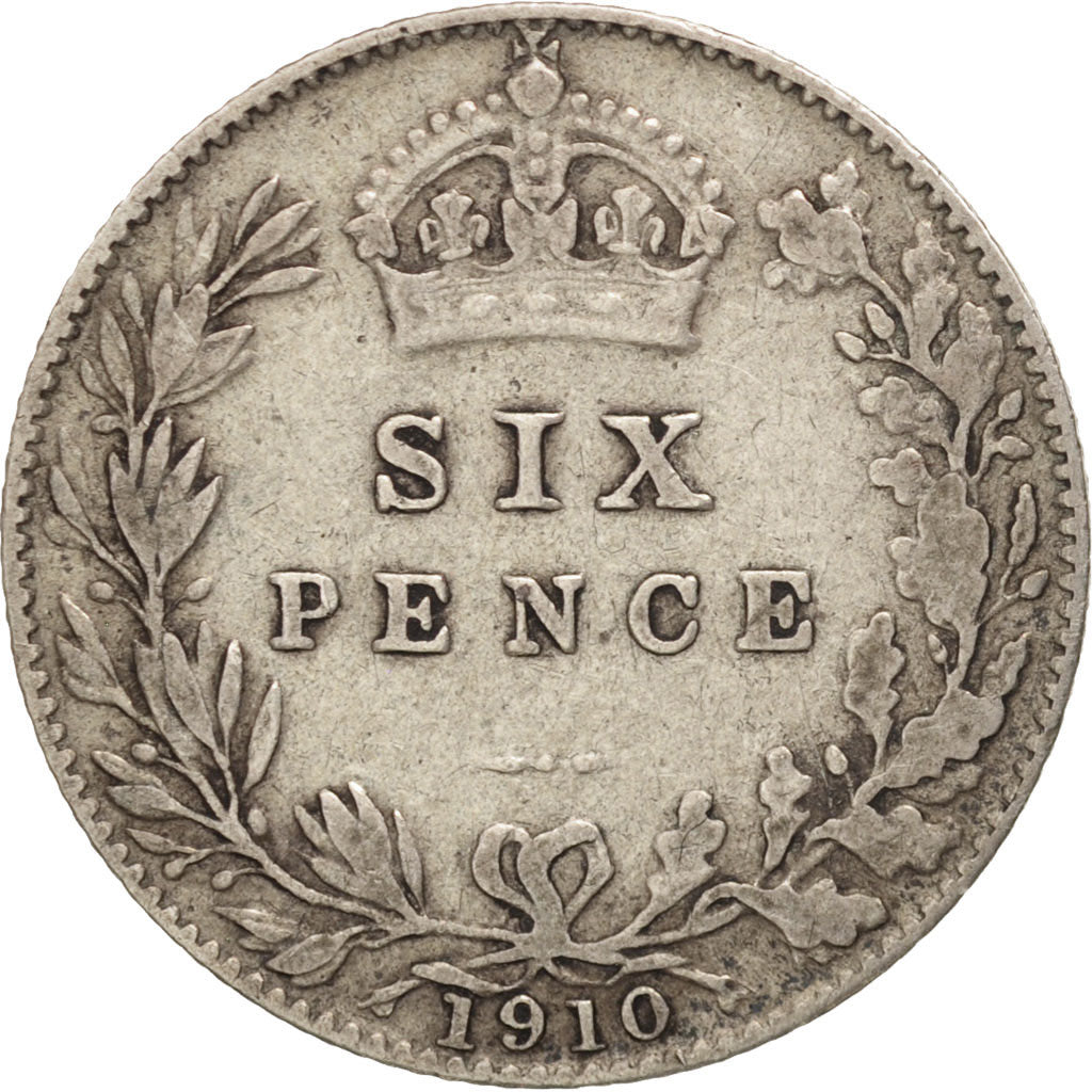 Coin, Great Britain, Edward VII, 6 Pence, 1910, EF(40-45), Silver, KM:799