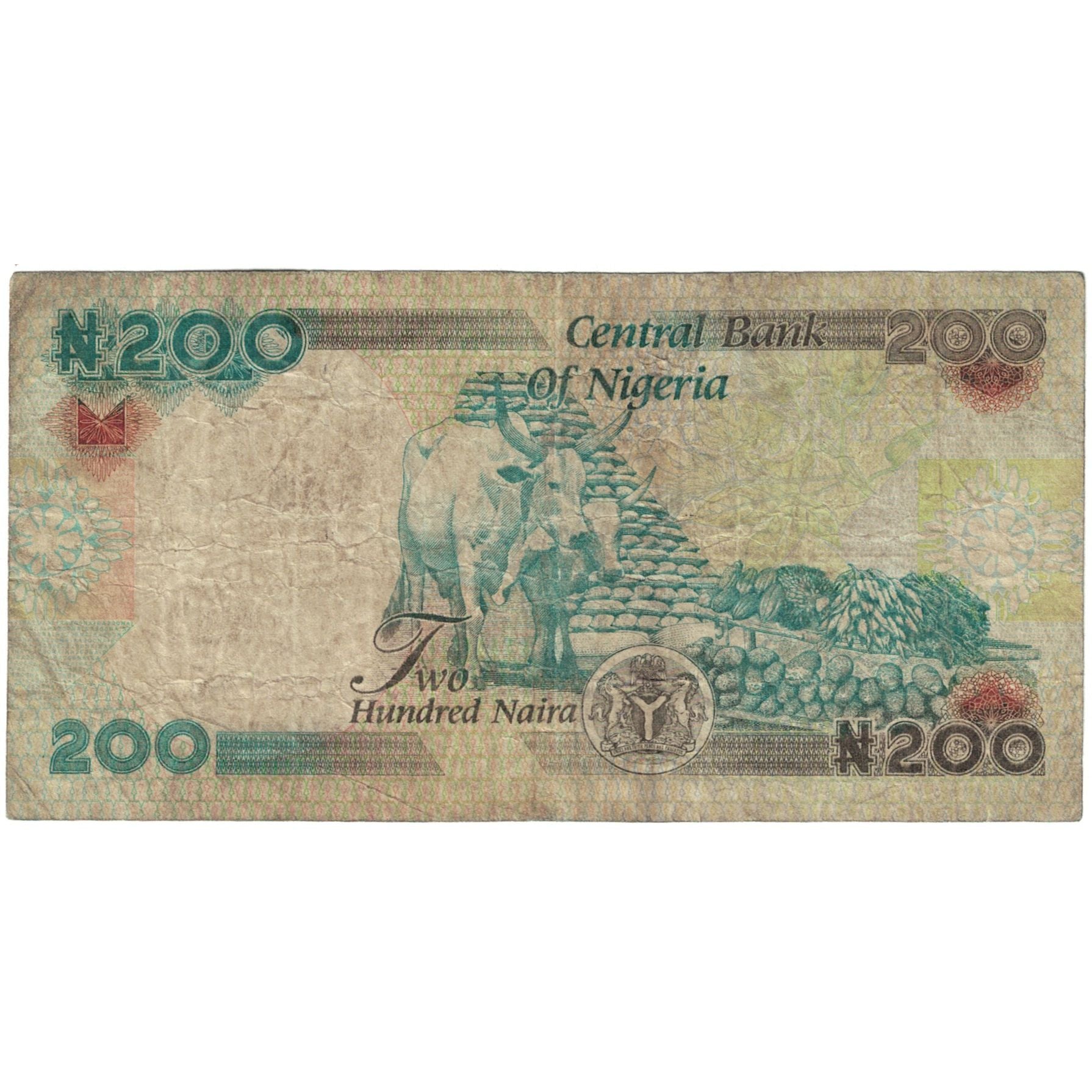 Banknote, Nigeria, 200 Naira, 2011, KM:29i, VF(20-25)