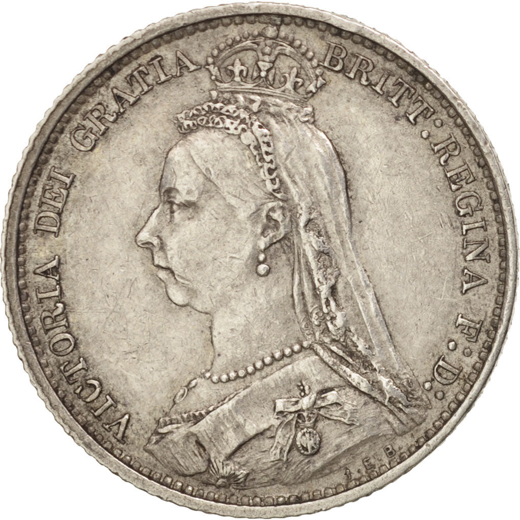 Great Britain, Victoria, 6 Pence, 1889, EF(40-45), Silver, KM:760