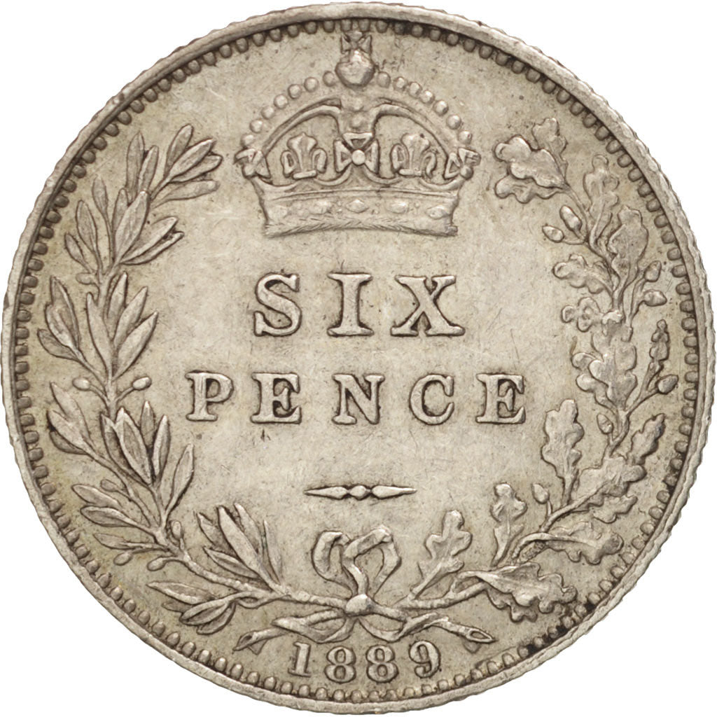 Great Britain, Victoria, 6 Pence, 1889, EF(40-45), Silver, KM:760