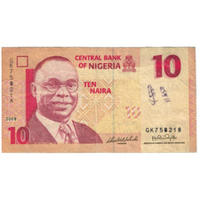 Nota, Nigéria, 10 Naira, 2009, 2009, KM:39c, VF(20-25)
