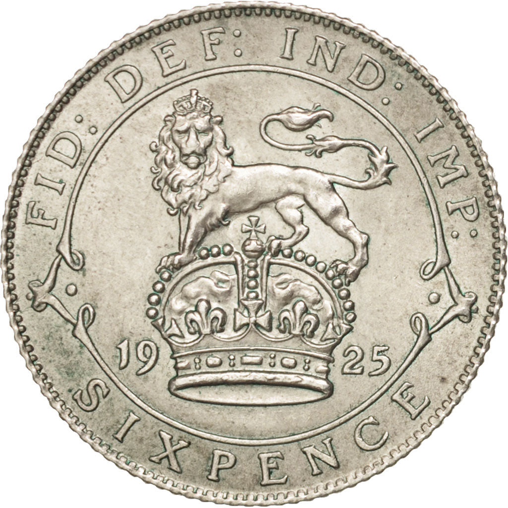 Great Britain, George V, 6 Pence, 1925, MS(60-62), Silver, KM:815a.1