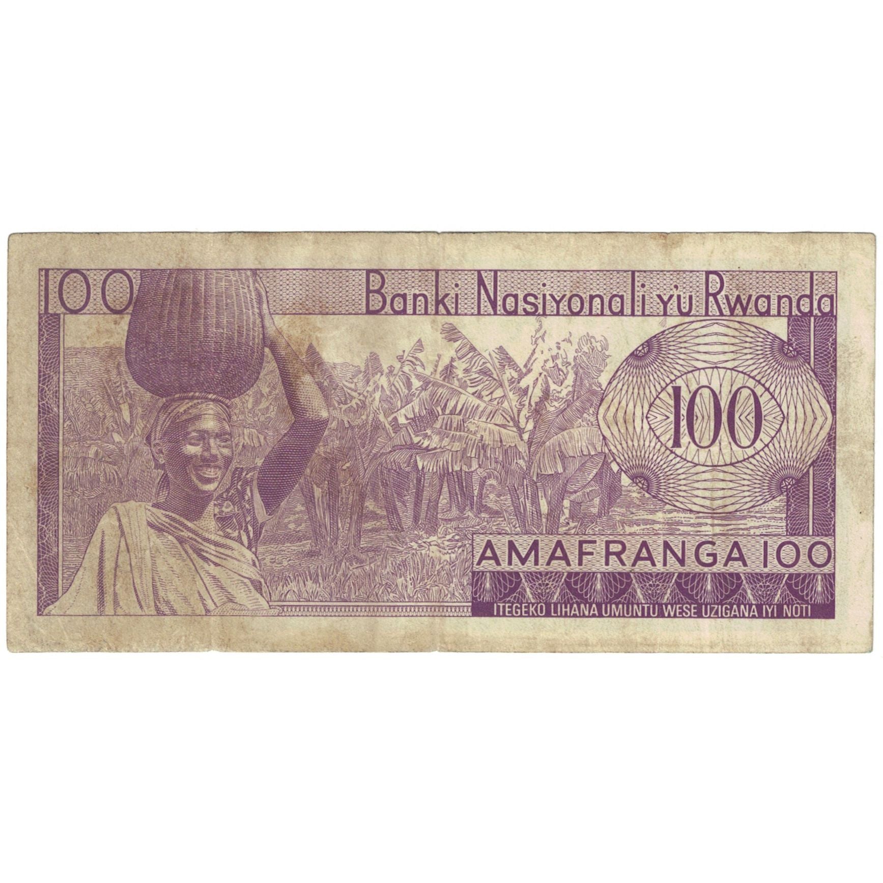 Banknote, Rwanda, 100 Francs, 1976, 01-01-1976, KM:8d, VF(20-25)