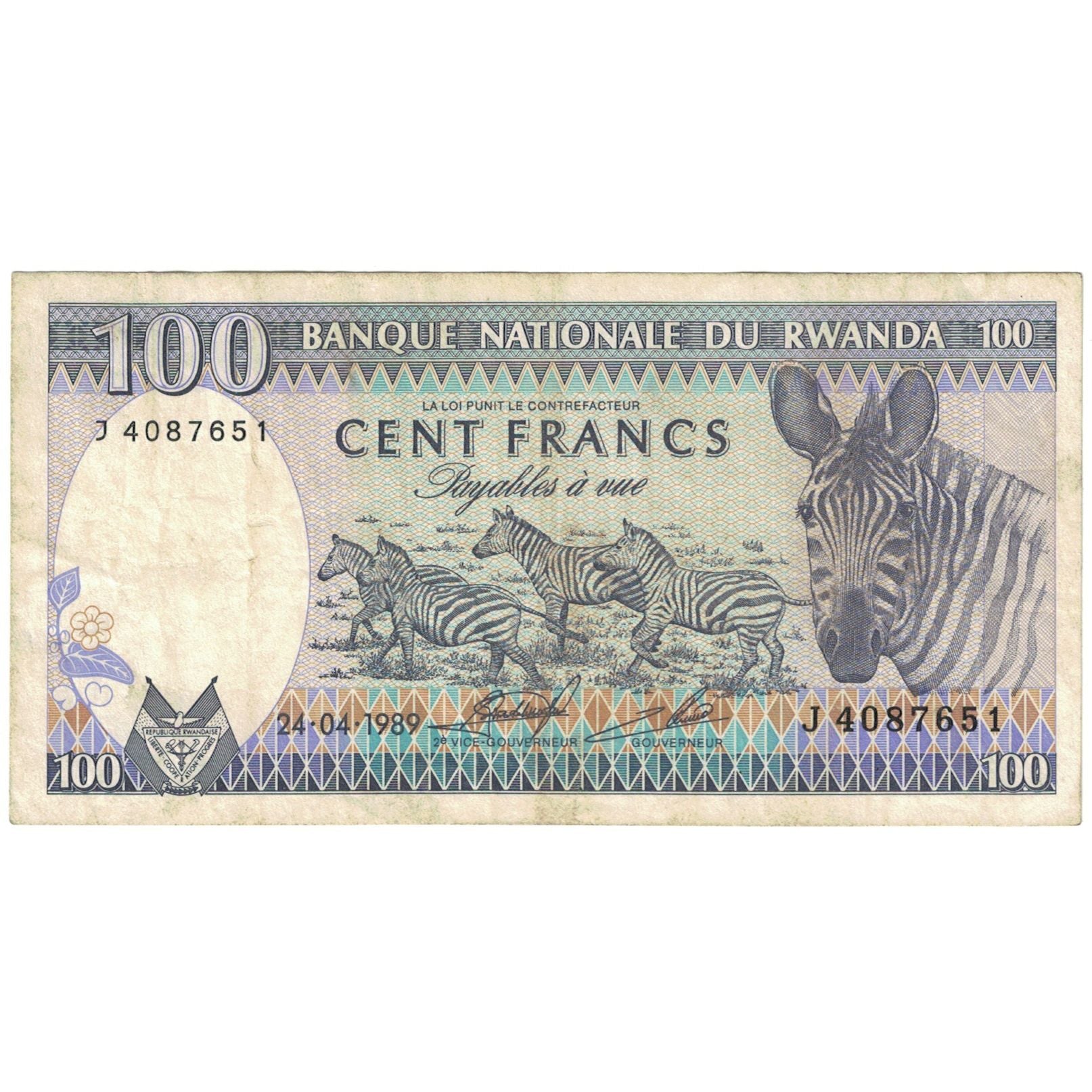 Banknote, Rwanda, 1000 Francs, 1988, 1988-01-01, KM:21a, UNC(65-70)