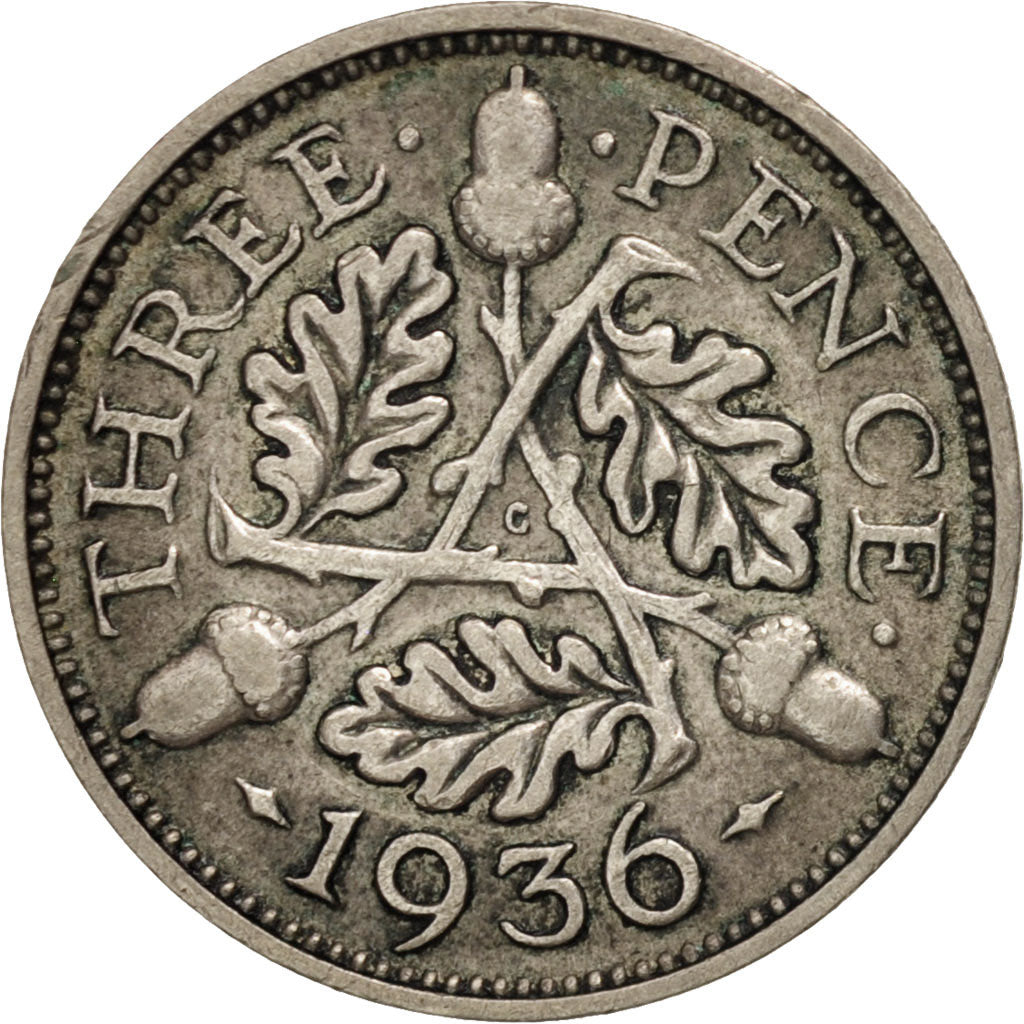 Great Britain, George V, 3 Pence, 1936, EF(40-45), Silver, KM:831