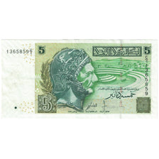 Geldschein, Tunesien, 5 Dinars, 2008, 2008, KM:92, VZ