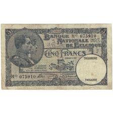 Banknote, Belgium, 5 Francs, 1931, 1931-04-25, KM:97b, VG(8-10)