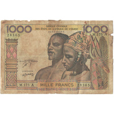 Banknote, West African States, 1000 Francs, KM:603Hn, AG(1-3)