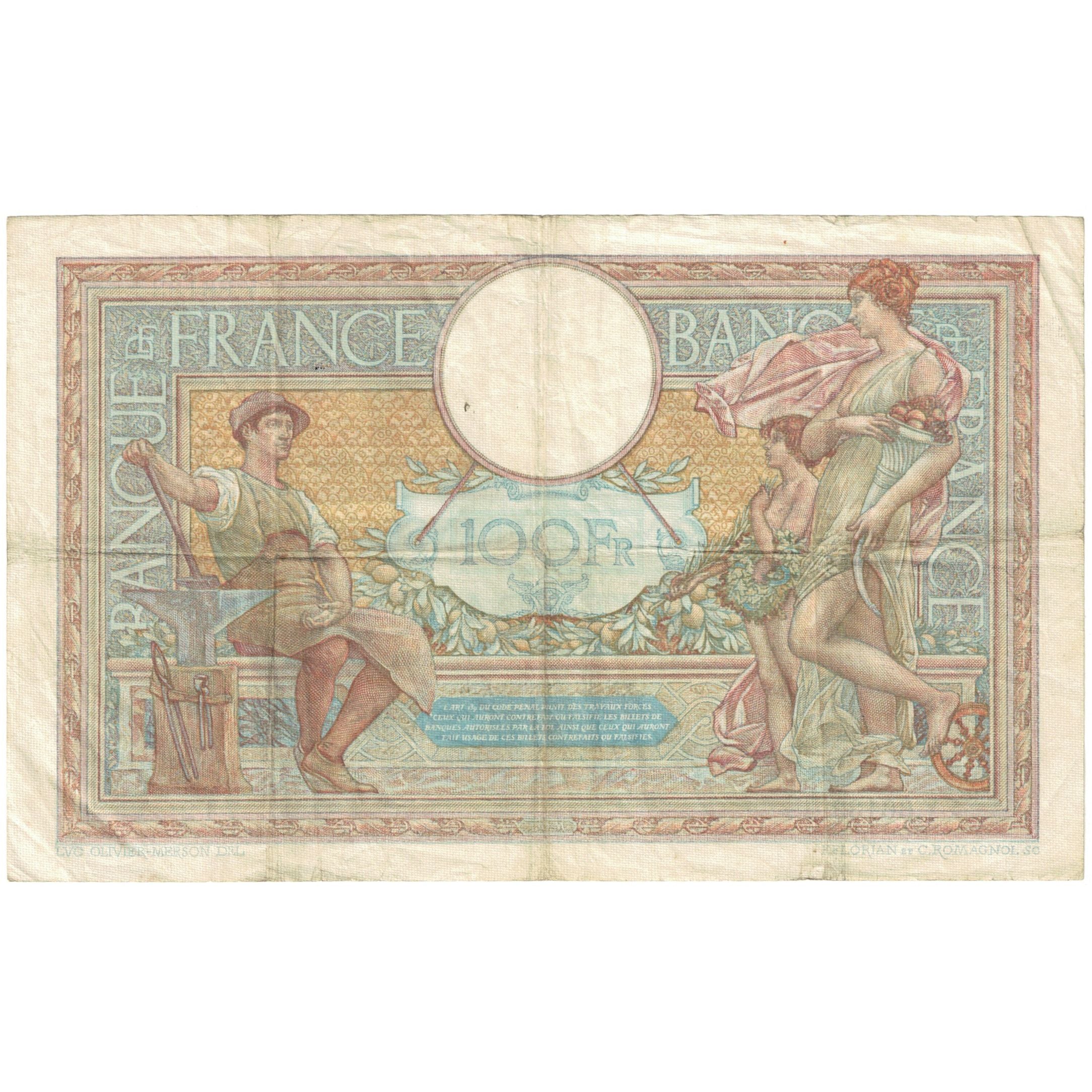 Francia, 100 Francs, Y.66133, MBC, Fayette:25.46, KM:86b