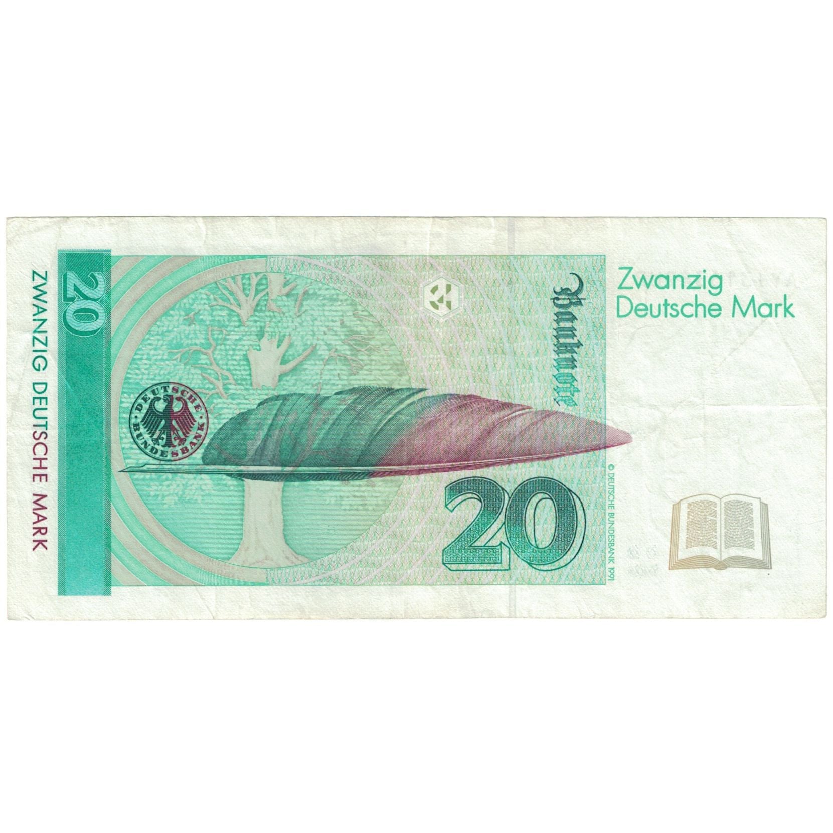 Geldschein, Bundesrepublik Deutschland, 20 Deutsche Mark, 1993, 1993-10-01