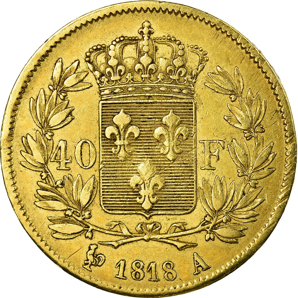 Monnaie, France, Louis XVIII, Louis XVIII, 40 Francs, 1818, Paris, TB+, Or