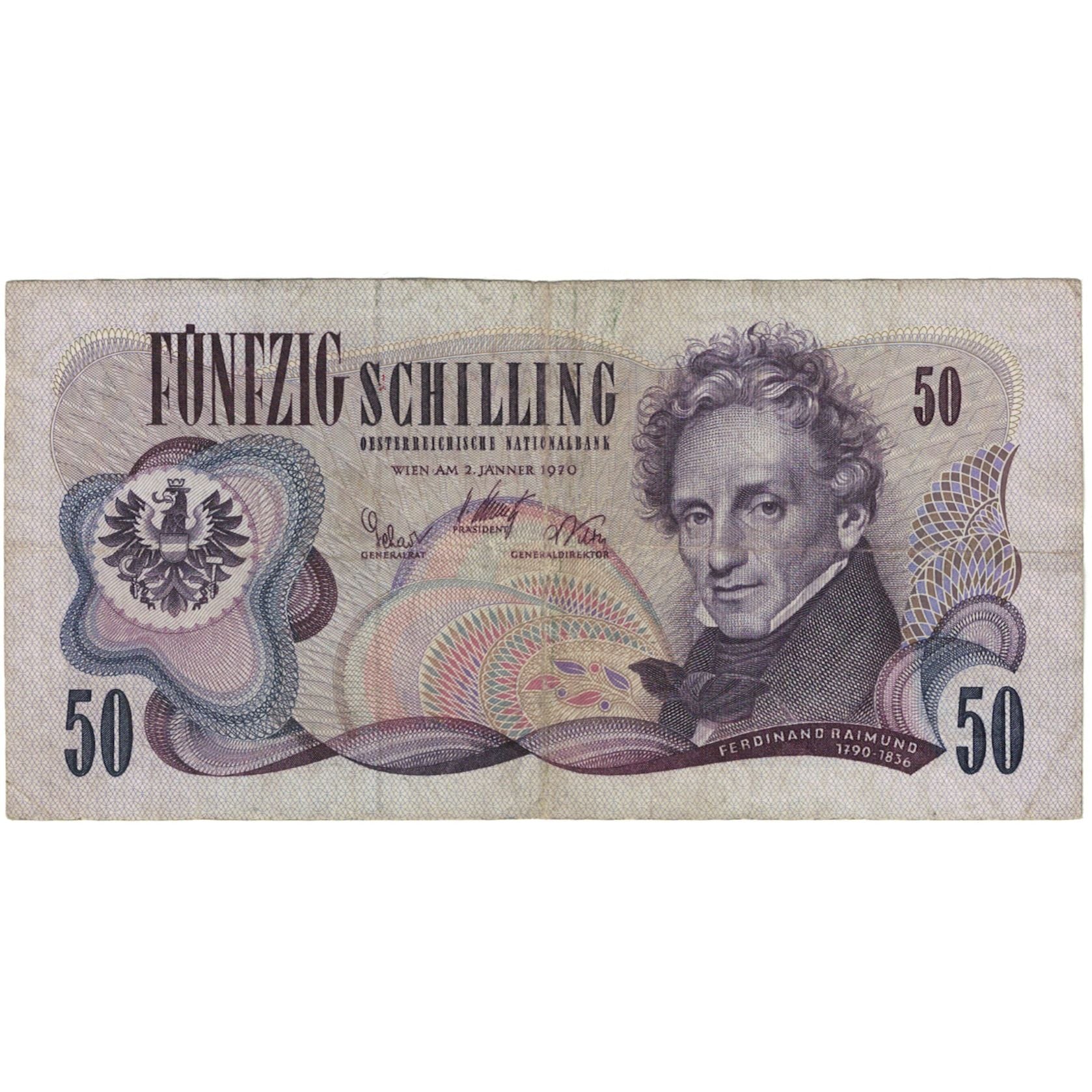 Banknote, Austria, 50 Schilling, 1970, 1970-01-02, KM:143a, VF(20-25)
