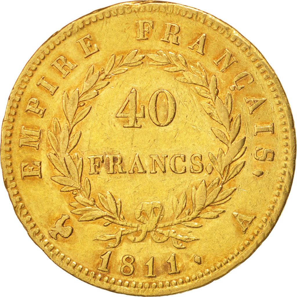 Coin, France, Napoléon I, 40 Francs, 1811, Paris, EF(40-45), Gold, KM:696.1