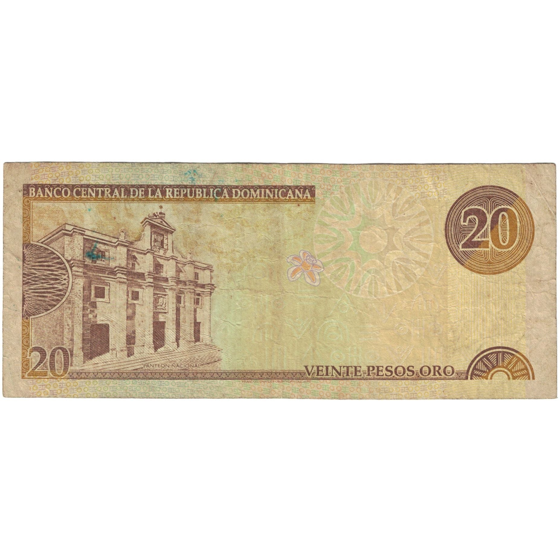 Banconote, Repubblica domenicana, 20 Pesos Oro, 2000, KM:166a, MB