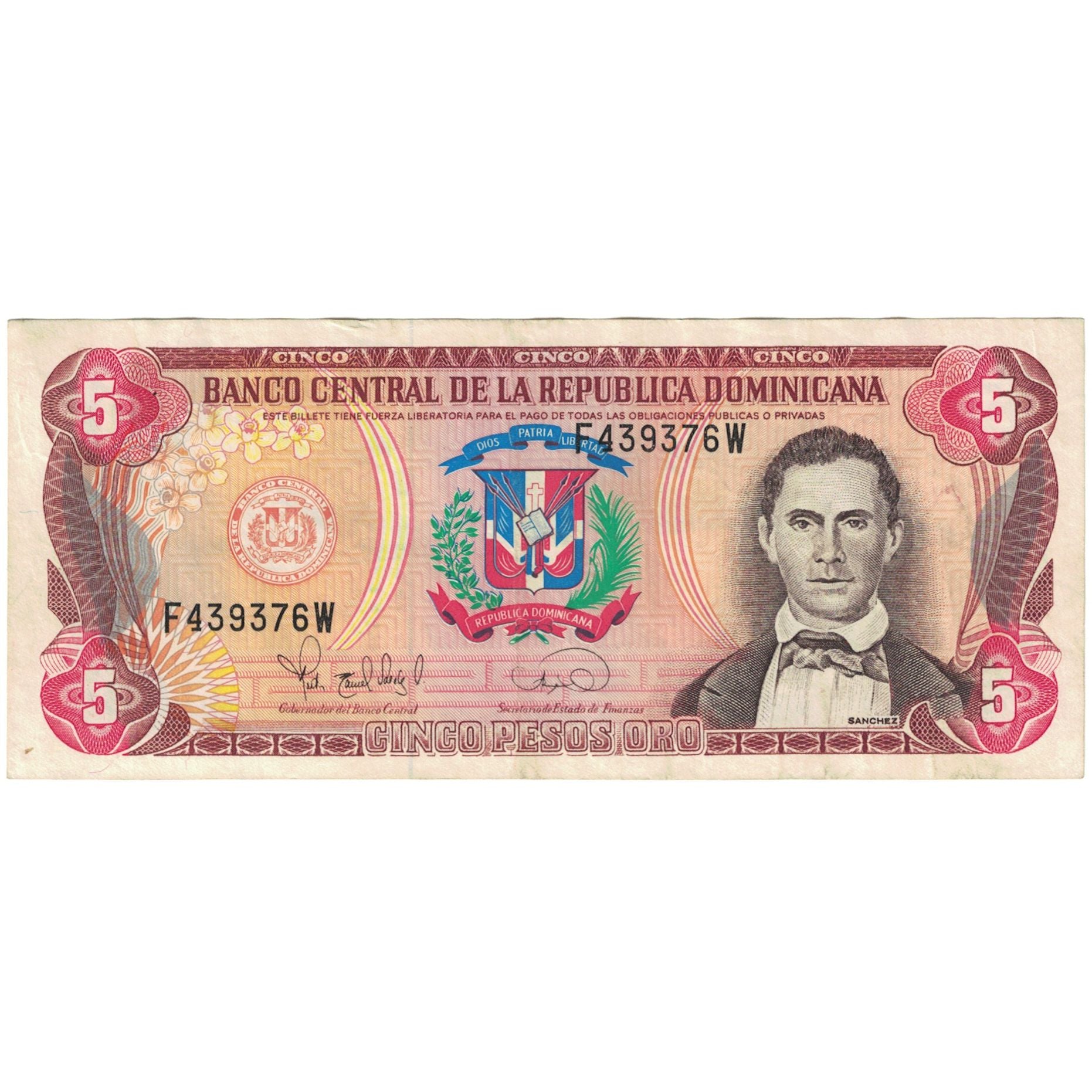 Banknote, Dominican Republic, 5 Pesos Oro, 1995, KM:147a, VF(30-35)