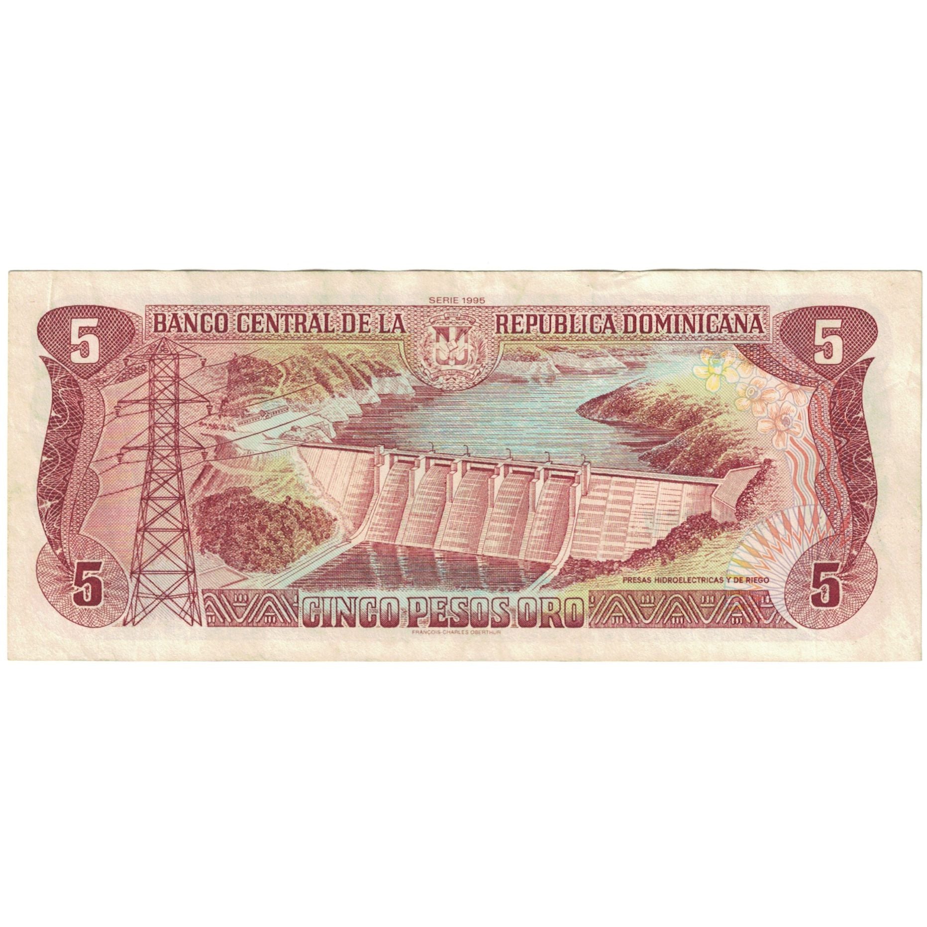 Banknote, Dominican Republic, 5 Pesos Oro, 1995, KM:147a, VF(30-35)