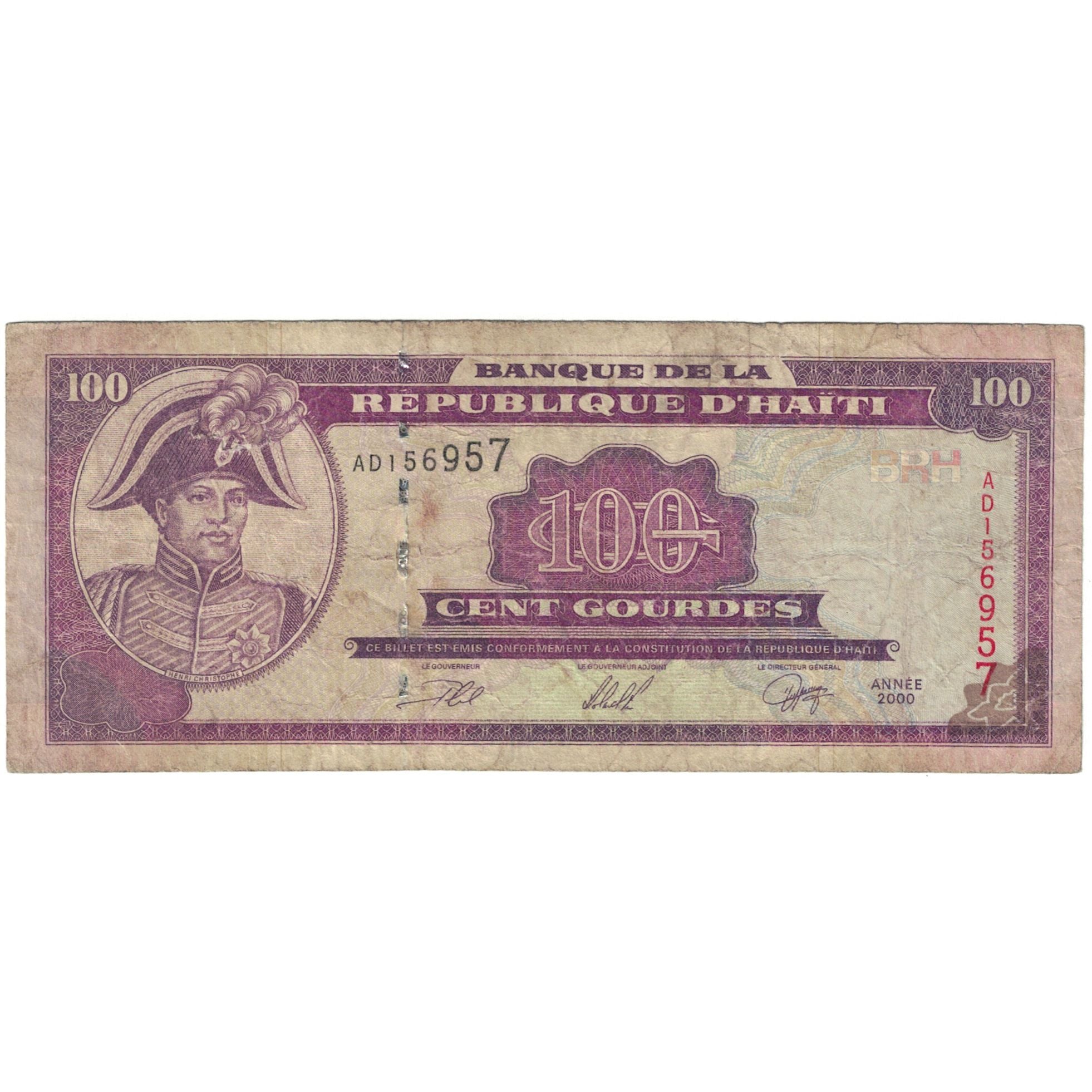 Banknote, Haiti, 100 Gourdes, 2000, 2000, KM:268, VG(8-10)