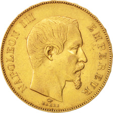 Francia, 50 Francs, 1856, Paris, MBC, Oro, KM:785.1, Gadoury:1111