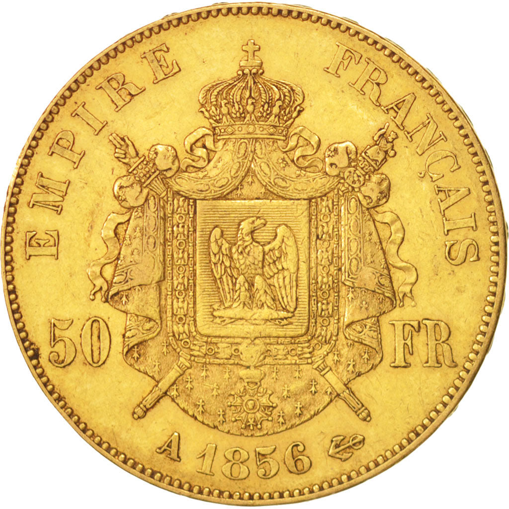 France, 50 Francs, 1856, Paris, TTB, Or, KM:785.1, Gadoury:1111