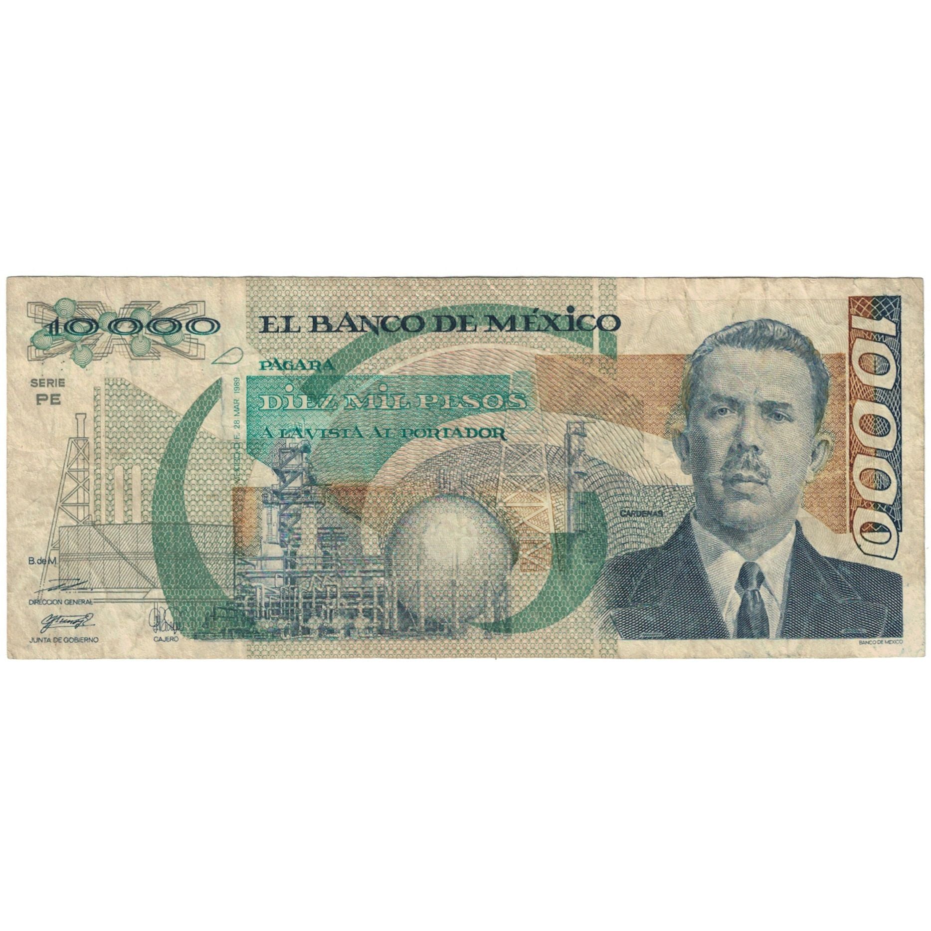 Billete, 10,000 Pesos, 1991, México, 1991-5-16, KM:90d, BC