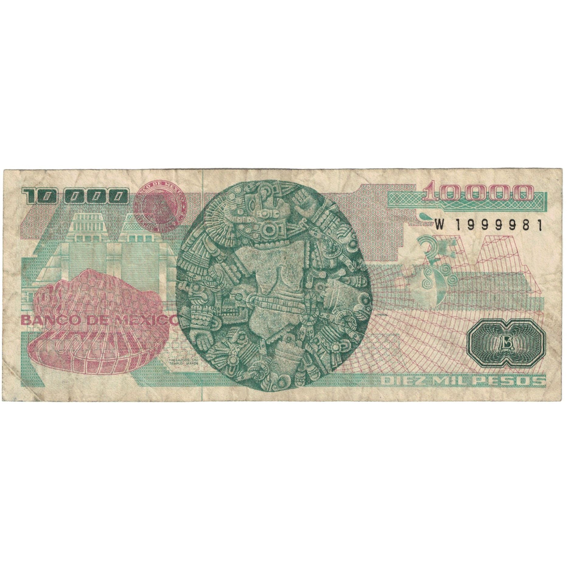 Billete, 10,000 Pesos, 1991, México, 1991-5-16, KM:90d, BC