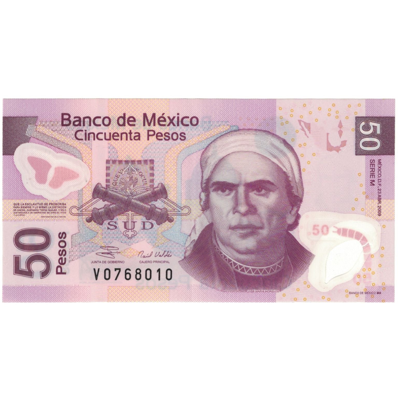 Billete, 50 Pesos, 2009, México, 2009-04-23, KM:123l, UNC