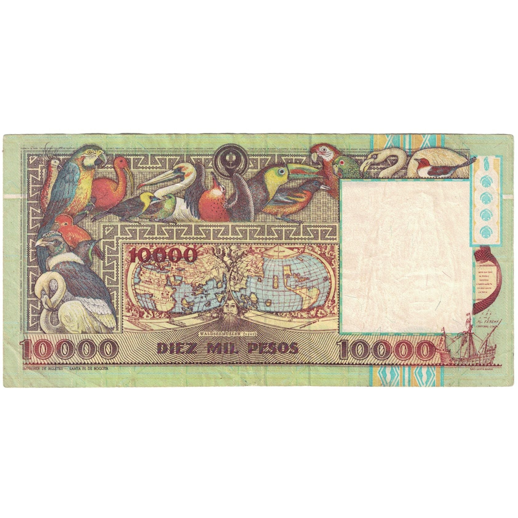 Billete, 10,000 Pesos Oro, 1994, Colombia, 1994-10-12, KM:437A, MBC