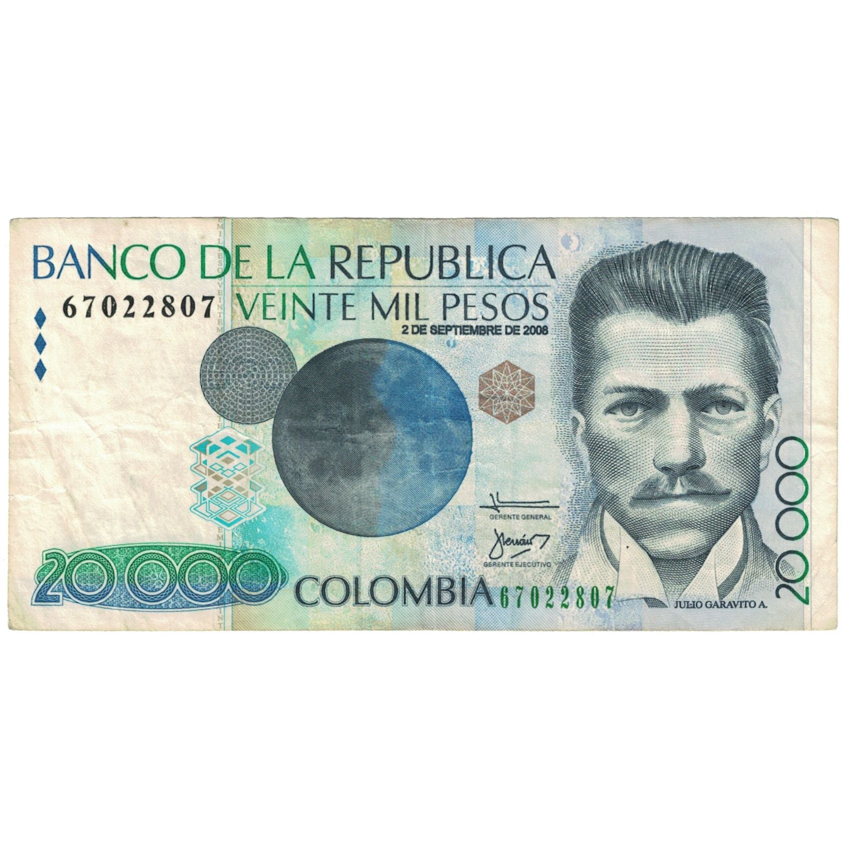 Banknote, Colombia, 20,000 Pesos, 2006, 2006-09-02, KM:454g, VF(20-25)