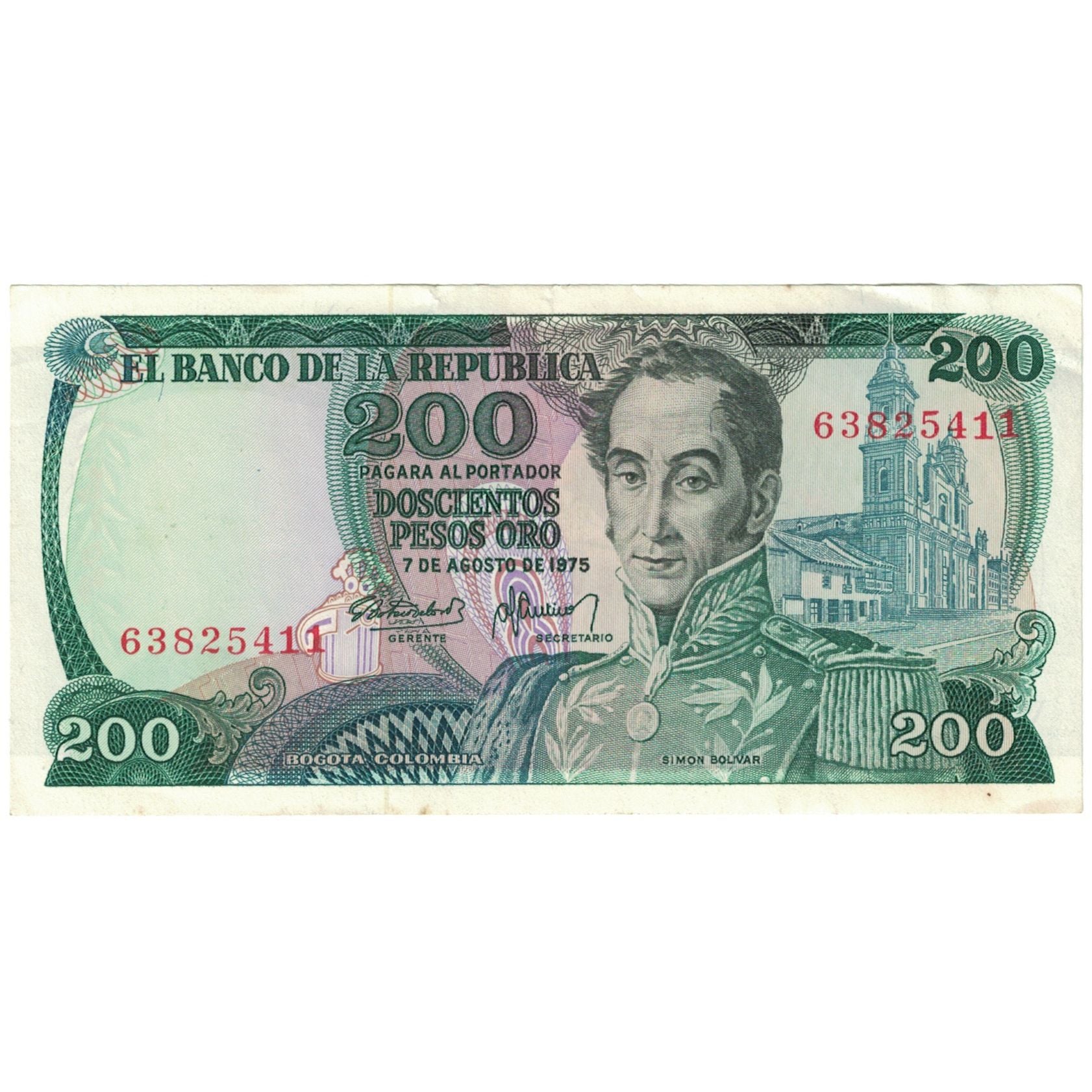 Banconote, Colombia, 200 Pesos Oro, 1975, 1975-07-07, KM:417a, BB