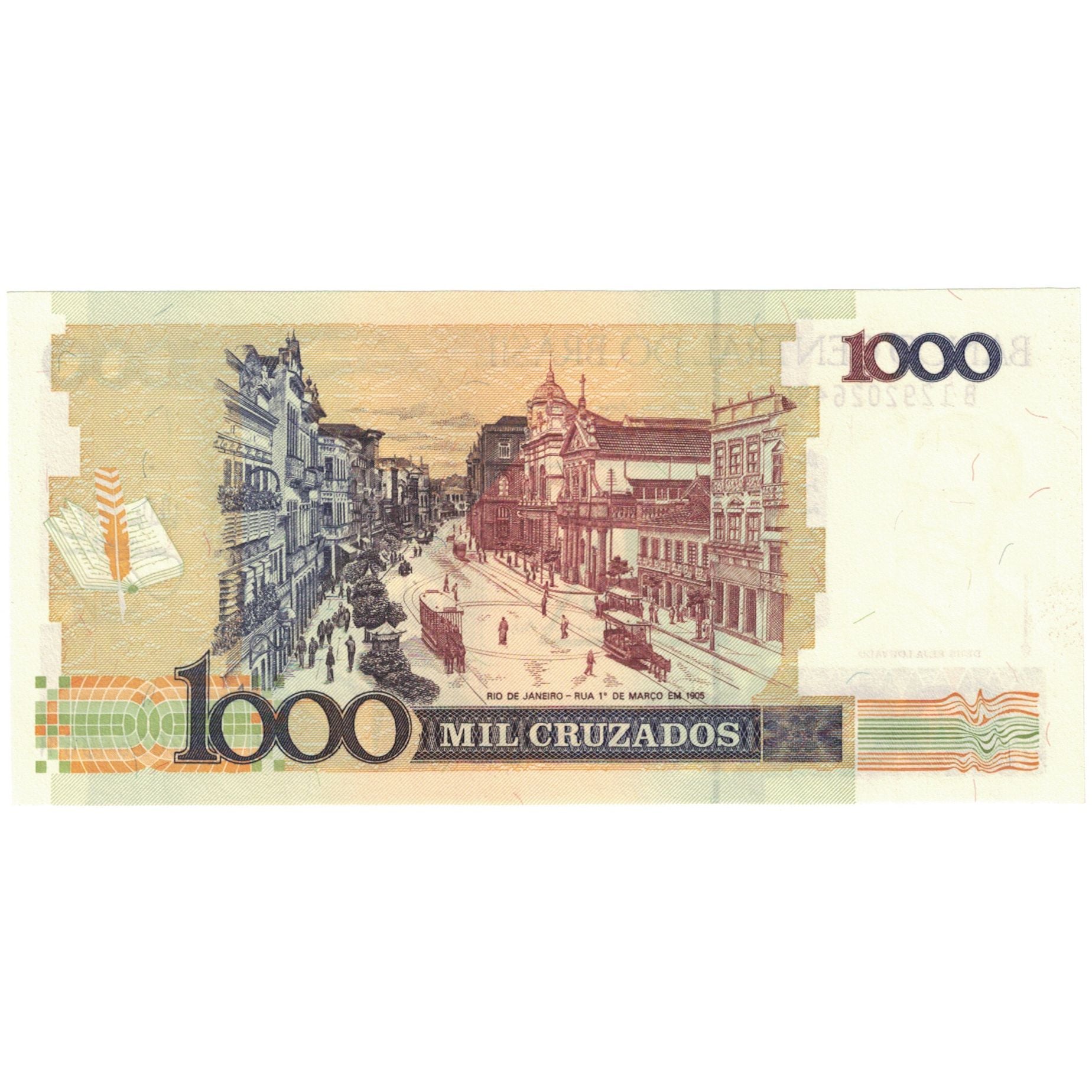 Banknote, Brazil, 1 Cruzado Novo on 1000 Cruzados, Undated (1988), KM:216c