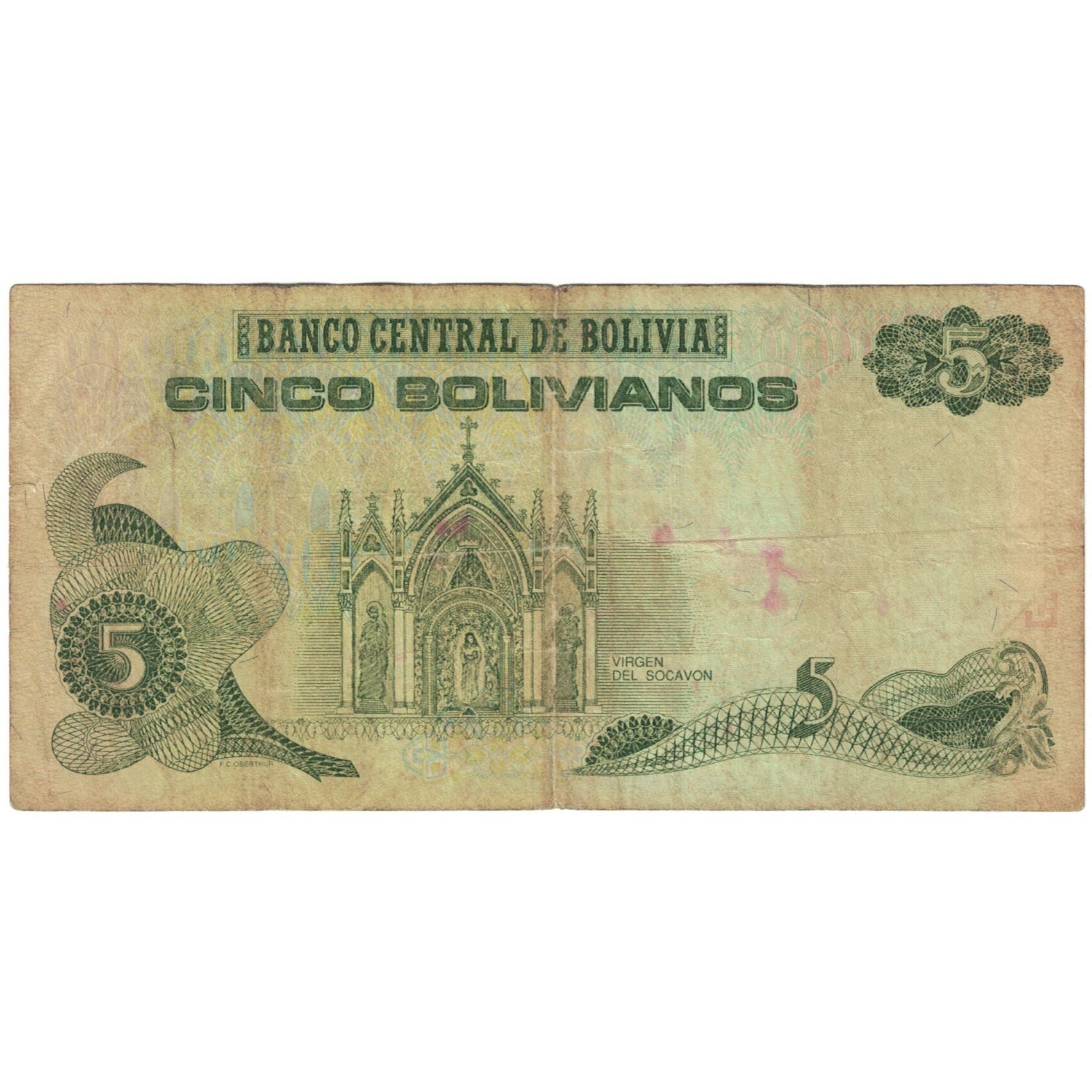 Billete, 5 Bolivianos, 1986, Bolivia, 1986-11-28, KM:217, BC