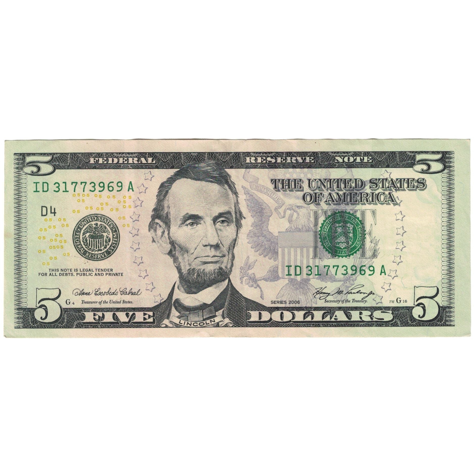 Banknote, United States, 5 Dollars, Undated (2006), VF(20-25)