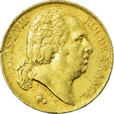 Coin, France, Louis XVIII, Louis XVIII, 20 Francs, 1818, Perpignan, EF(40-45)