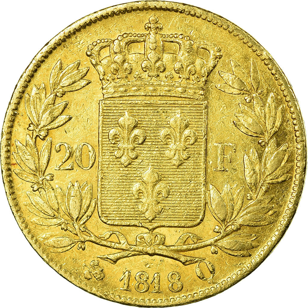 Coin, France, Louis XVIII, Louis XVIII, 20 Francs, 1818, Perpignan, EF(40-45)