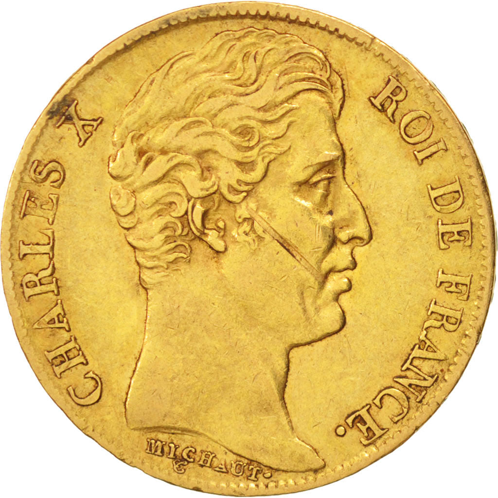 France, Charles X, 20 Francs, 1825, Paris, EF(40-45), Gold, KM:726.1