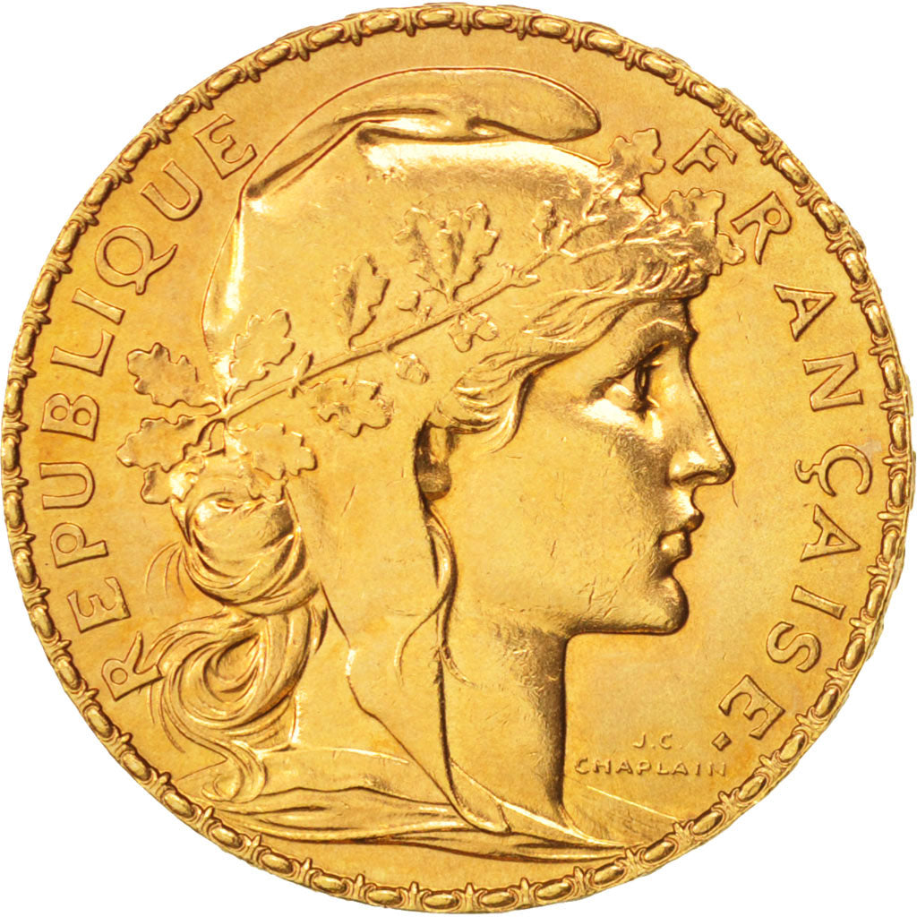 France, Marianne, 20 Francs, 1907, MS(60-62), Gold, KM:857, Gadoury:1064a