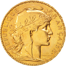 Francia, Marianne, 20 Francs, 1907, EBC+, Oro, KM:857, Gadoury:1064a