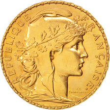 France, Marianne, 20 Francs, 1907, MS(60-62), Gold, KM:857, Gadoury:1064a
