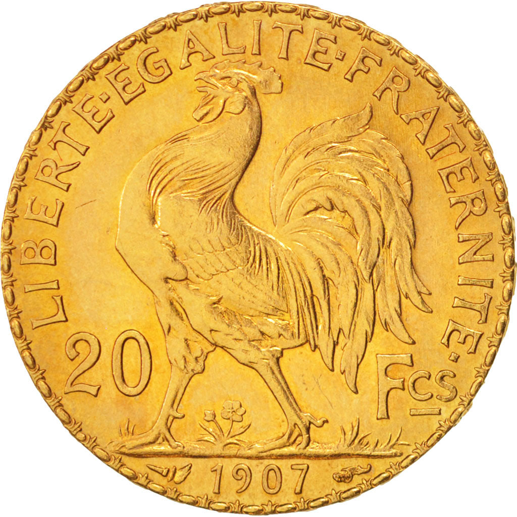 France, Marianne, 20 Francs, 1907, MS(60-62), Gold, KM:857, Gadoury:1064a